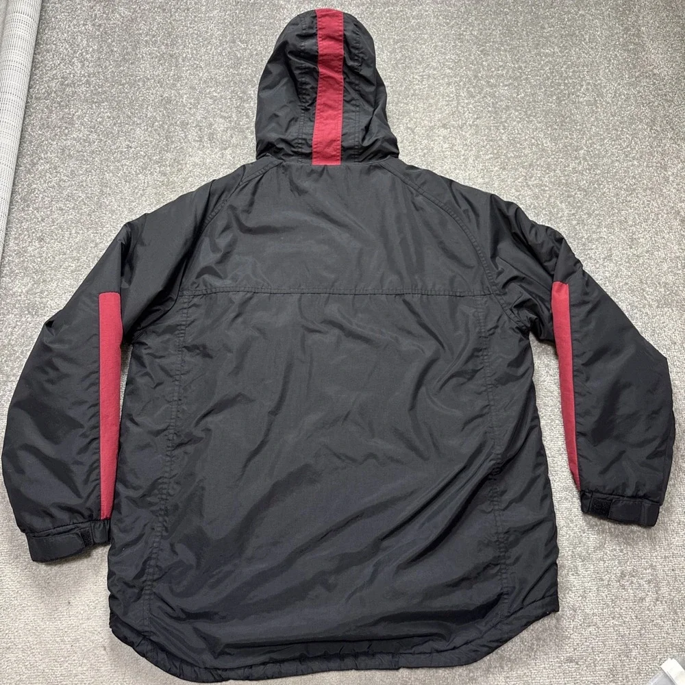 Vintage IU Coat Medium Pro Player Hood Black Hoosiers Indiana University Y2K 90s
